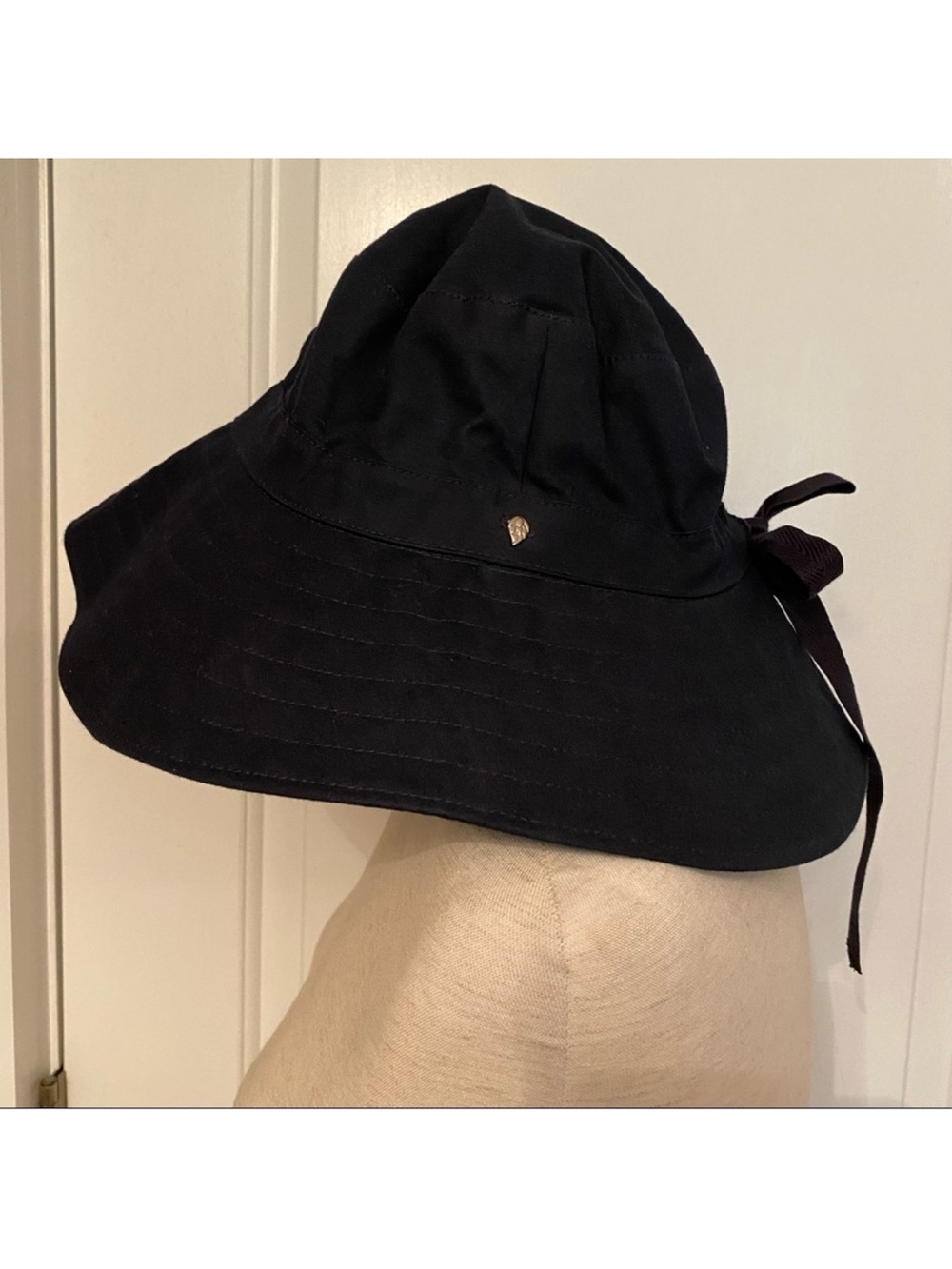 HELEN KAMINSKI HAT NAVY BLUE FABRIC WIDE BRIM SUN AUSTRALIA ONE SIZE OS